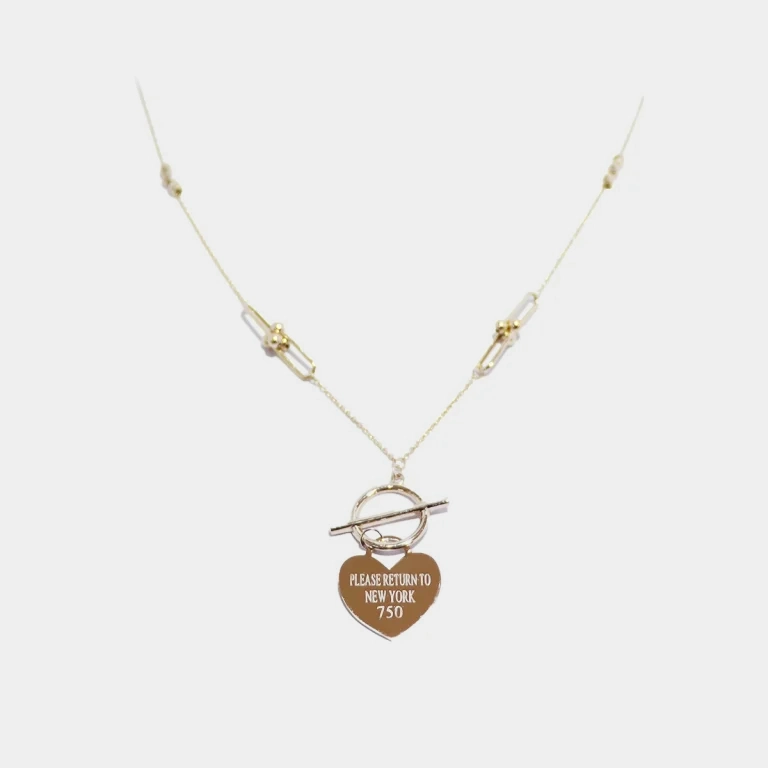 گردنبند طلا ترکیبی قلب تیفانی کلاسیک