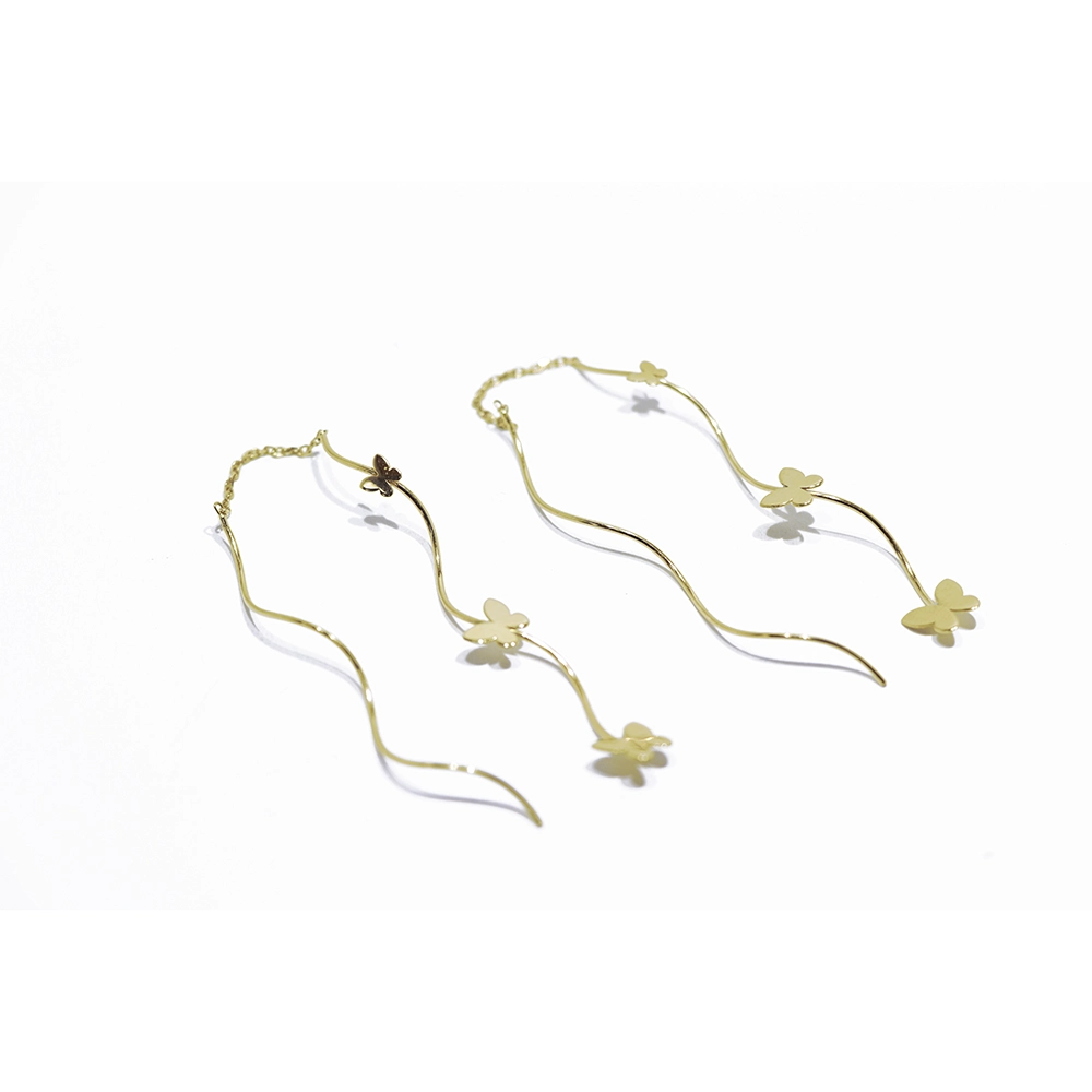 گوشواره-طلا-دوبل-طرح-پیچ-پروانه-باران