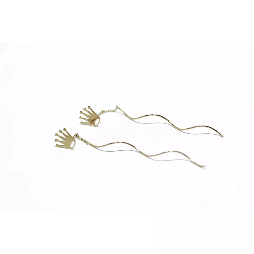 گوشواره طلا طرح پیچ تاج