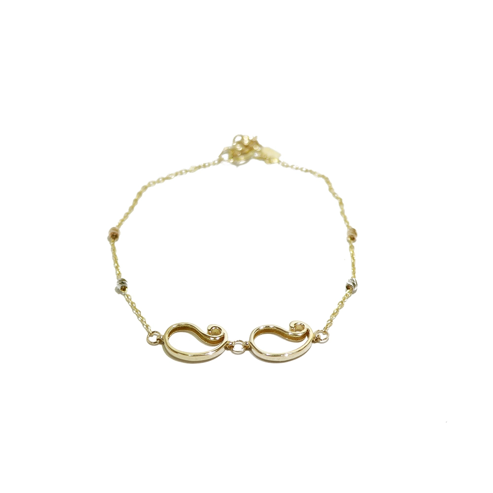 دستبند طلا سری نازنین طرح دو ترنج