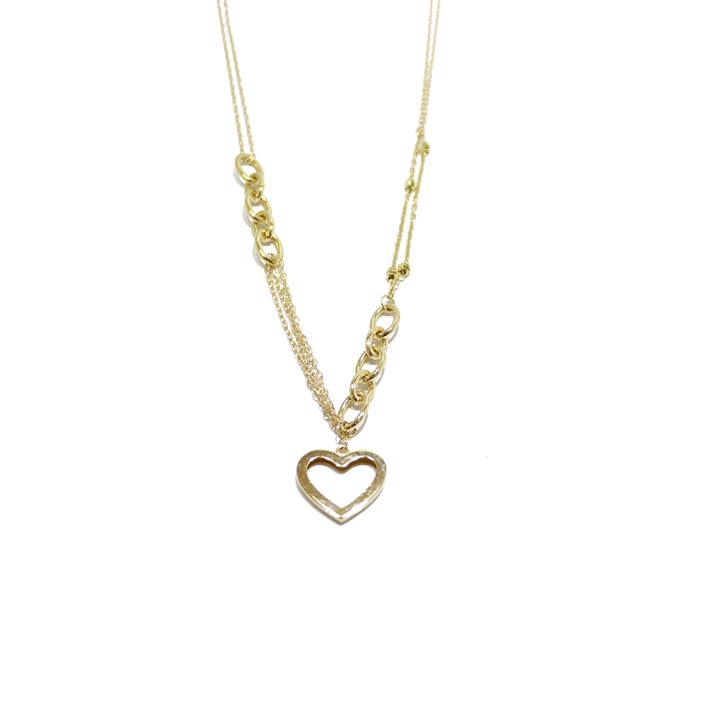 گردنبند طلا سری مدوسا طرح قلب مهر 2