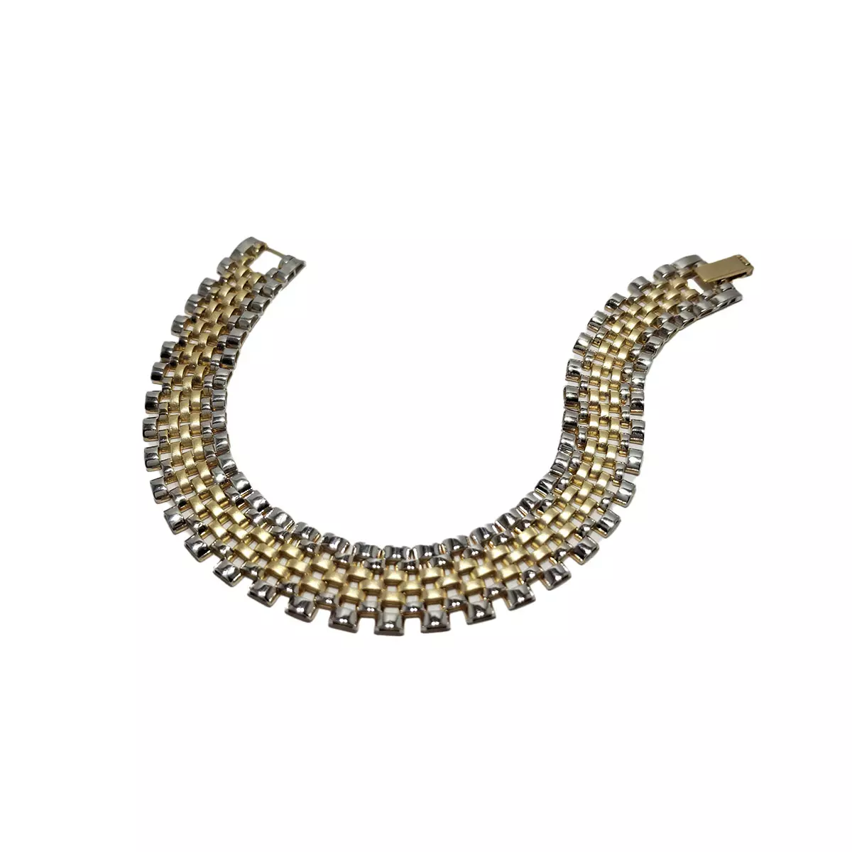 دستبند رولکس ۷ ردیف سفید و طلایی