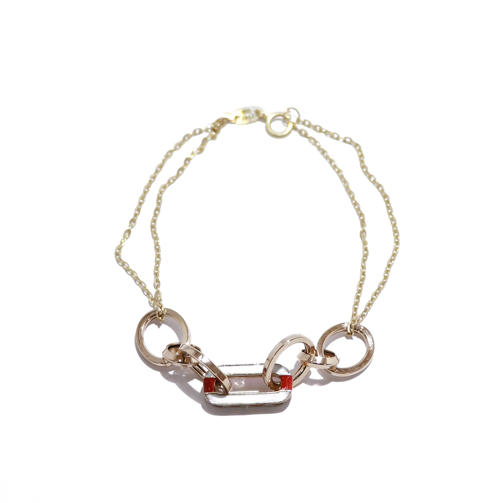 دستبند طلای ترکیبی ماشه طرح رنان