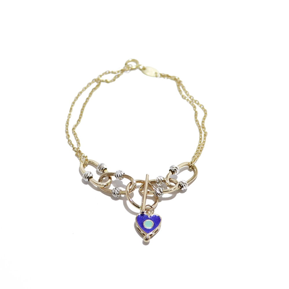 دستبند طلای فانتزی نسیم طرح قلب چشم نظر