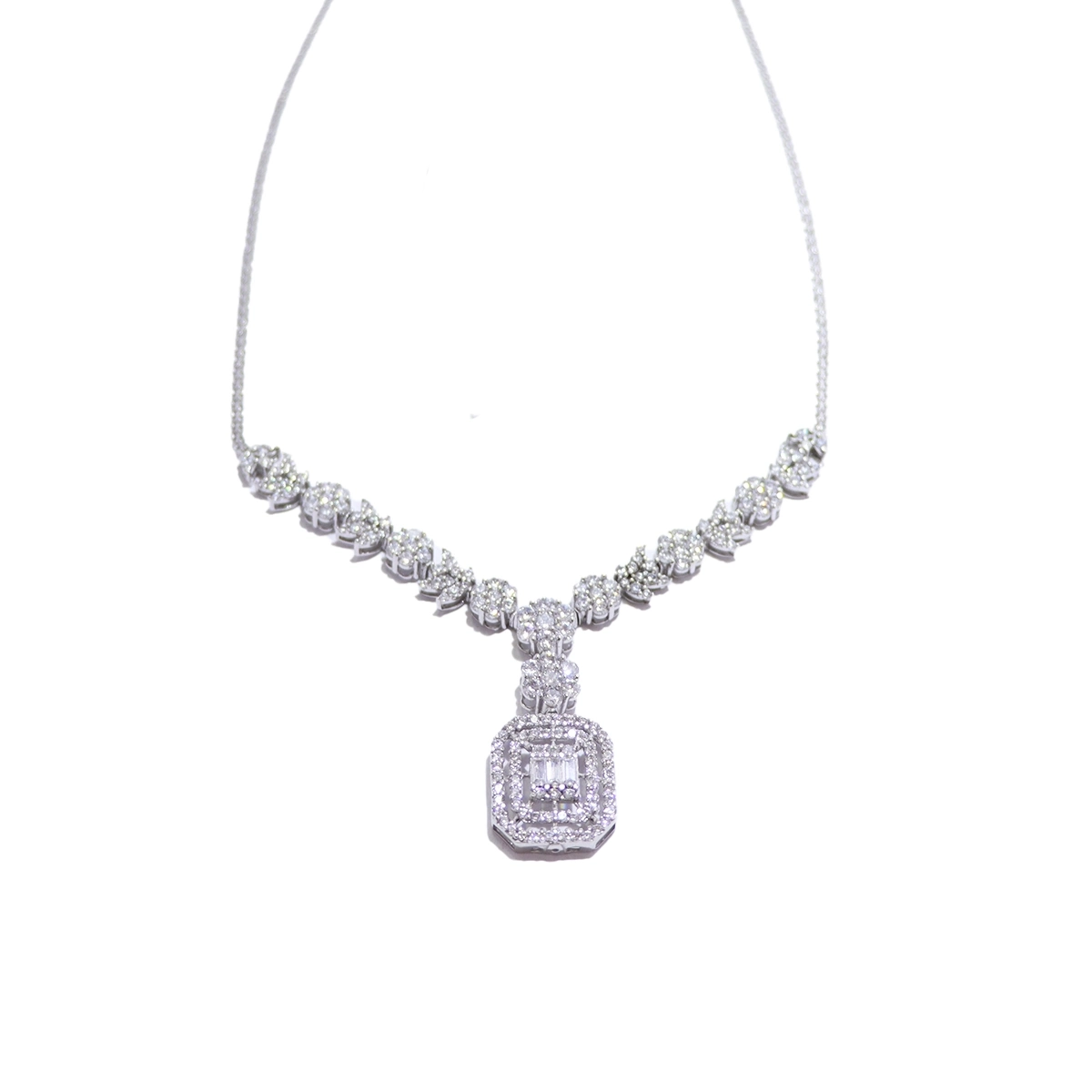 گردنبند طلا جواهر سفید