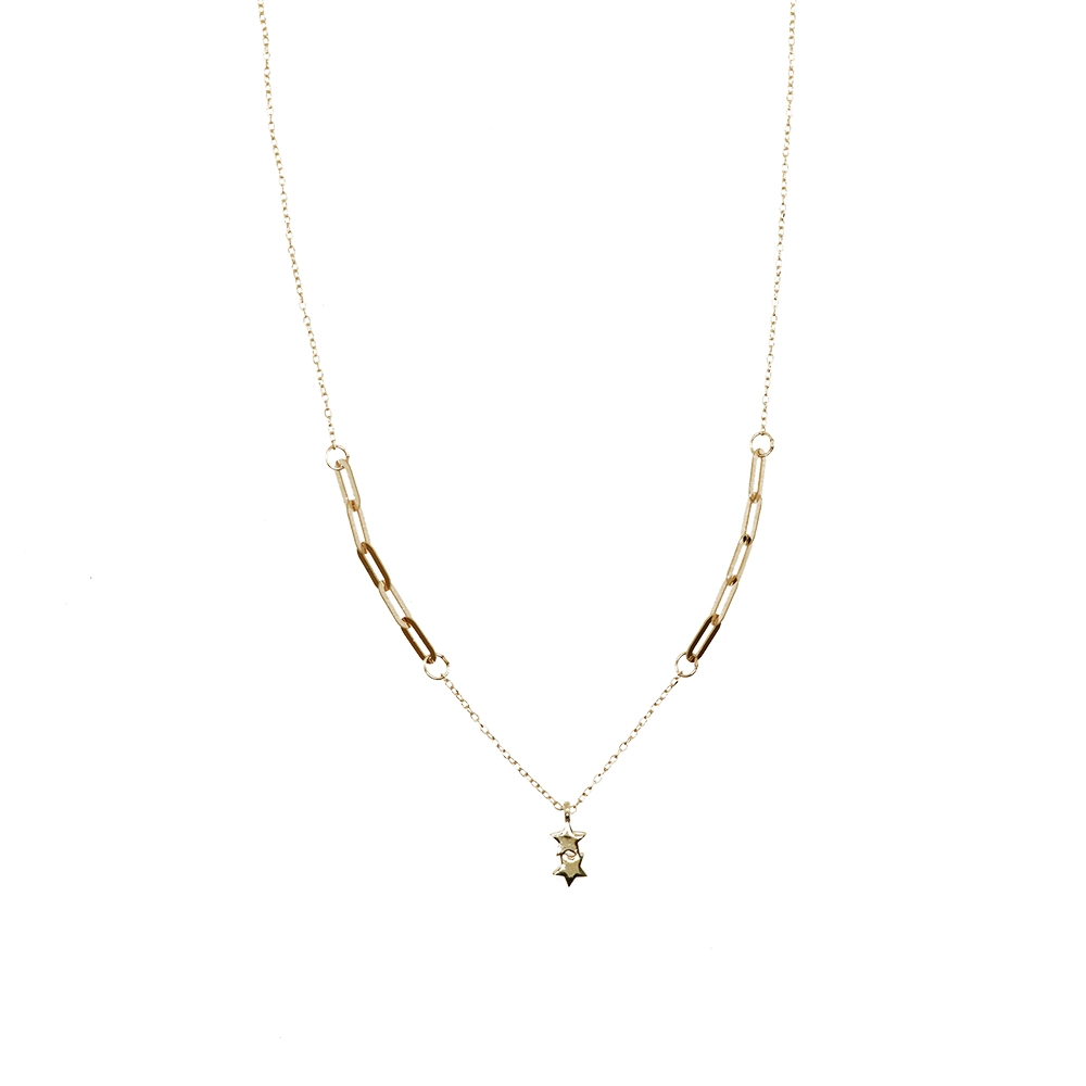 گردنبند طلا سری سلنا مدل دوستاره