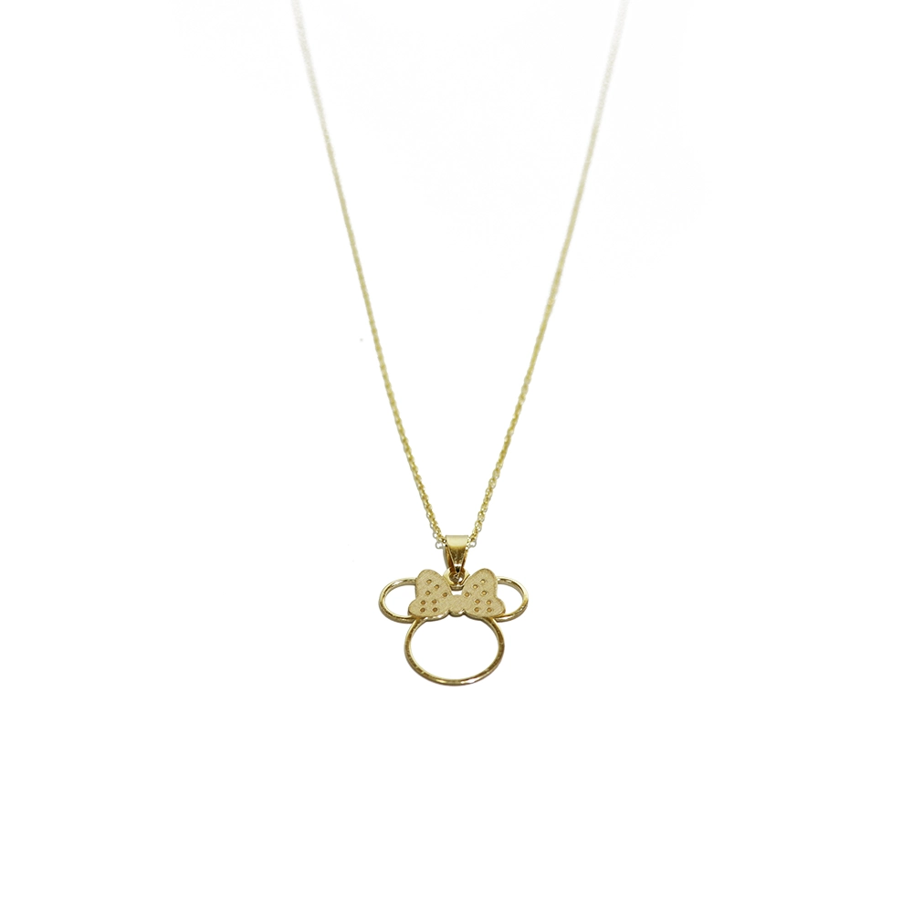 گردنبند طلا لیزری طرح میکی ماوس