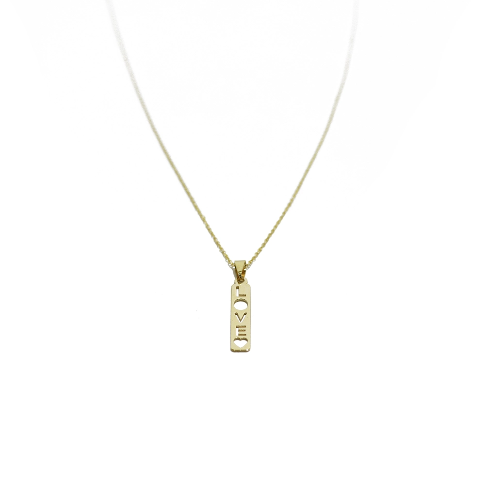 گردنبند طلا لیزری طرح پلاک طولی لاو