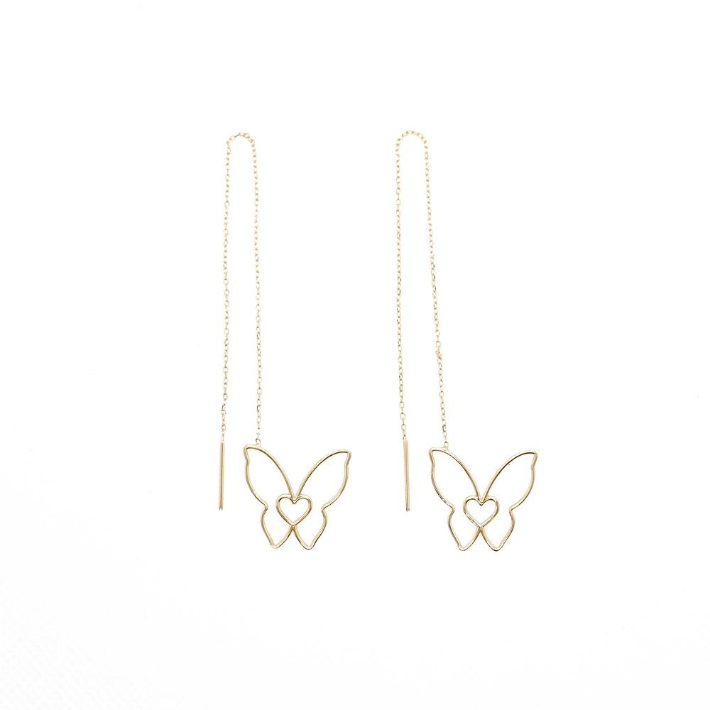 گوشواره طلا بخیه ای سری دلبر طرح پروانه آپریل