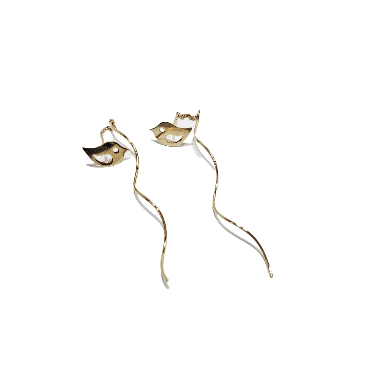 گوشواره طلا مینیمال پیچ مدل گنجشک